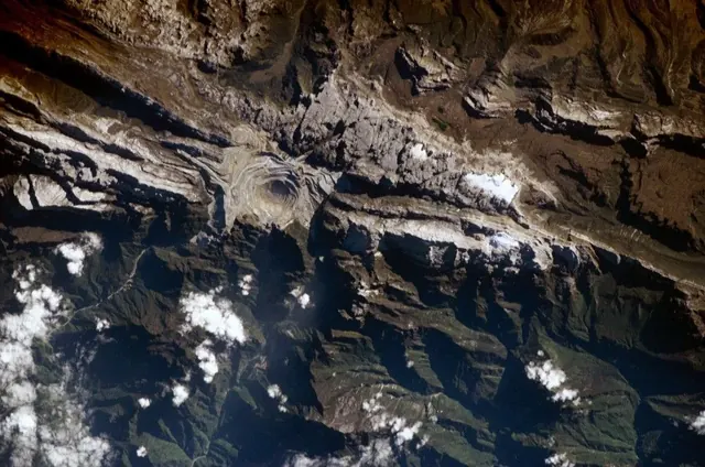Grasberg photographed from the ISS on 25 June 2005.