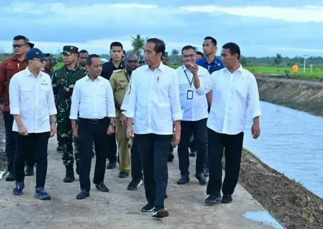President Joko Widodo during the July 2024 Merauke visit, reproduced in Pusaka’s chronology.