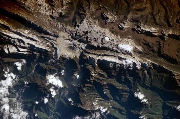 Grasberg photographed from the ISS on 25 June 2005.