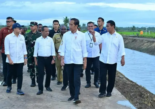 President Joko Widodo during the July 2024 Merauke visit, reproduced in Pusaka’s chronology.